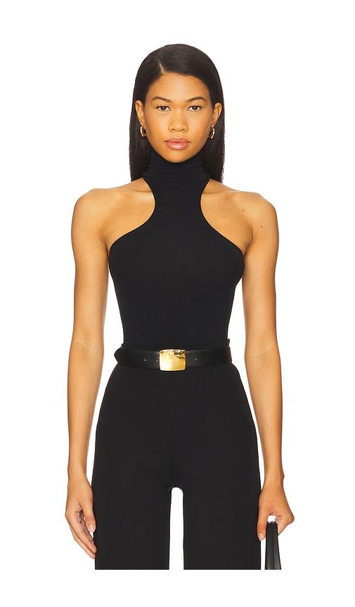 commando ballet racer turtleneck bodysuit in black.