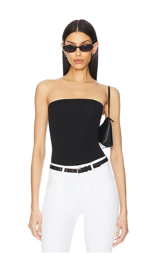 commando ballet strapless bodysuit in black.