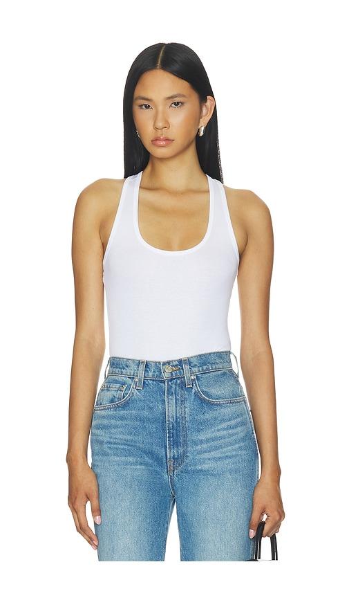 commando better than basic rib racerback tank in white. - size l (also in m, s, xs)