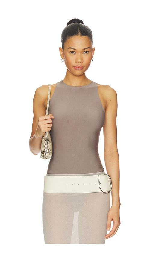 commando butter crewneck tank bodysuit in taupe. - size m (also in s, xs)