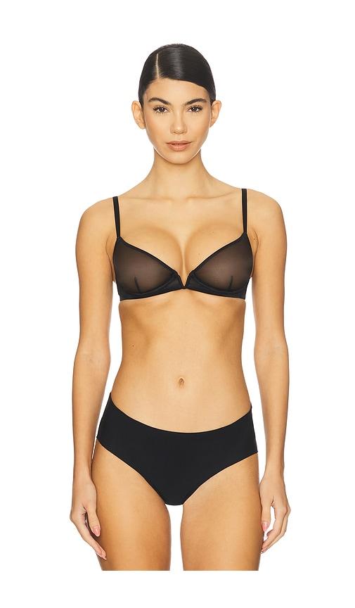 commando chic plunge underwire demi cup in black. - size 32b (also in 34b, 32c)