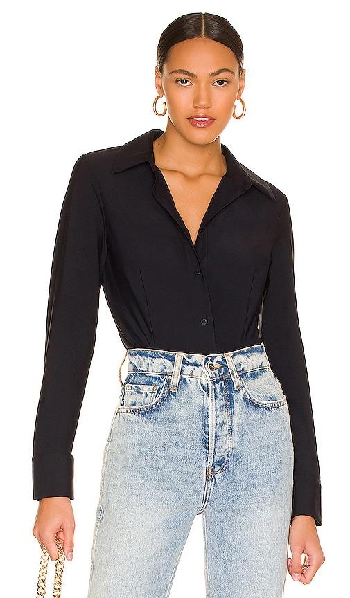 commando classic button down bodysuit in black. - size l (also in m, s, xl, xs)