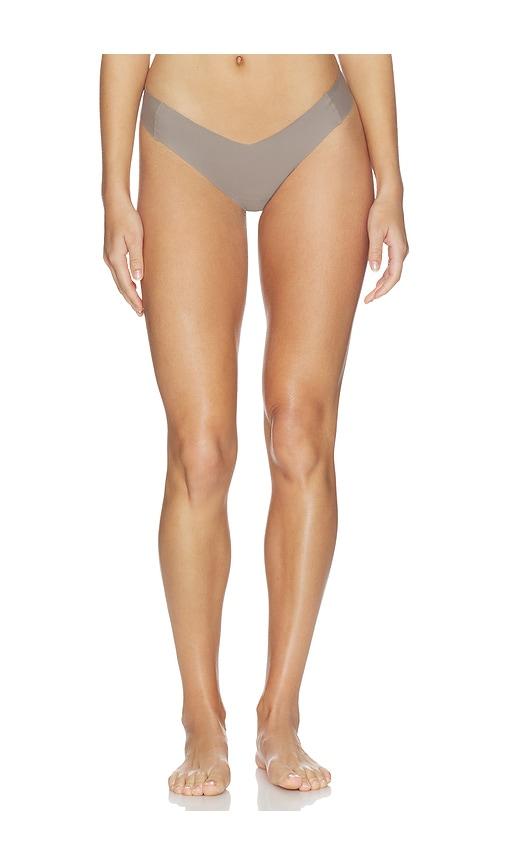 commando cotton rib thong in brown. - size l/xl (also in xs, s/m, m/l)