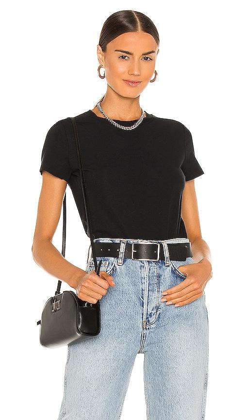 commando essential cotton crewneck bodysuit in black. - size l (also in m, s, xl, xs)