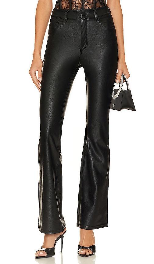 commando faux leather five pocket flare pant in black. - size l (also in xl)