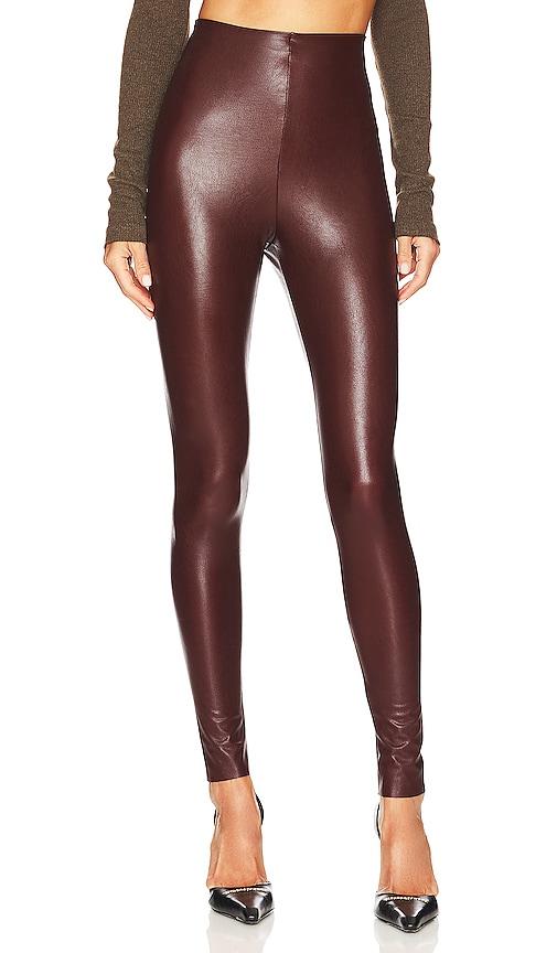 commando faux leather legging in wine. - size l (also in s)