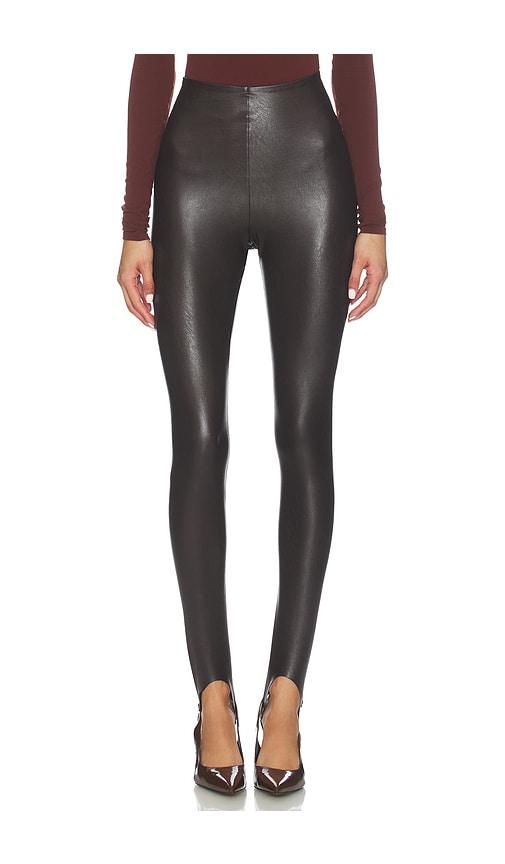 commando faux leather stirrup legging in brown. - size l (also in m, xl)