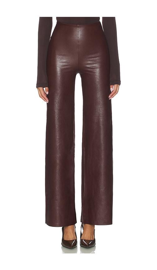 commando faux leather wide leg pant in burgundy. - size l (also in s, m, xl)