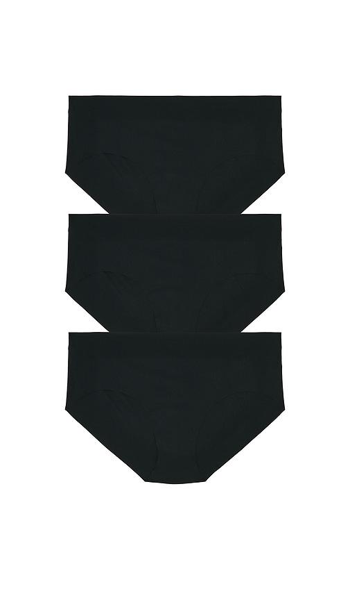 commando invisible rib bikini 3-pack in black.