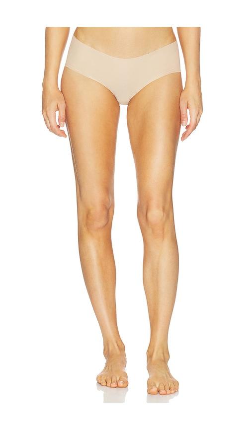 commando invisible rib one size bikini in beige.