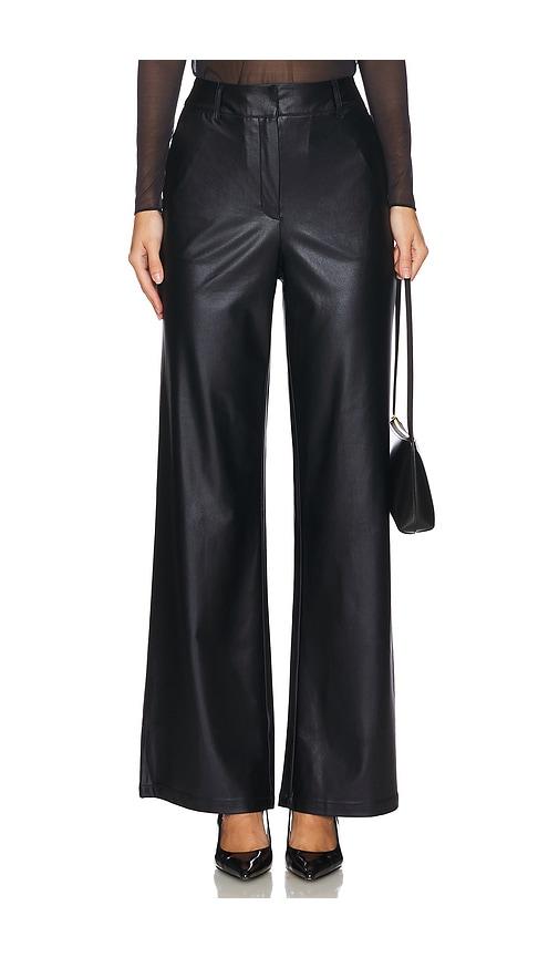 commando matte metallic wide leg trouser in black. - size s (also in xl)