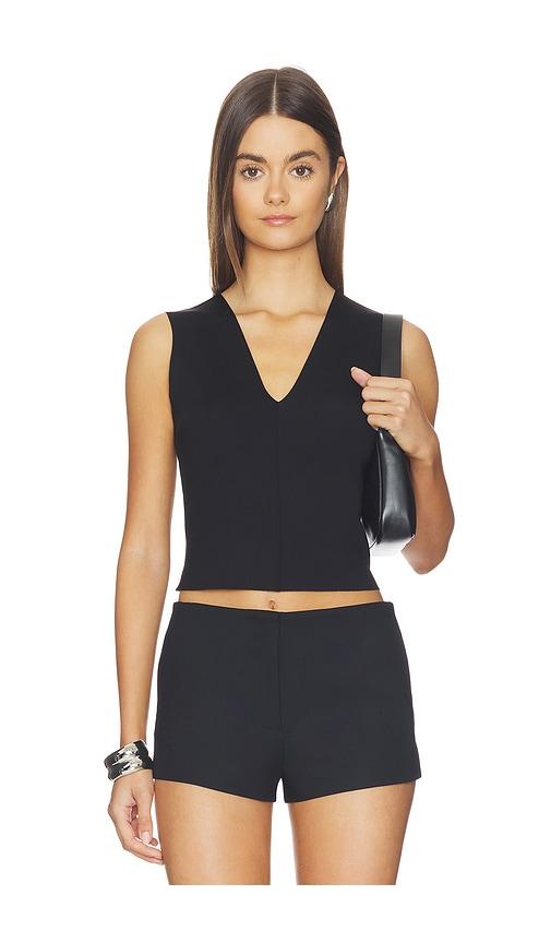 commando neoprene ceo v-neck shell top in black. - size s (also in xs)