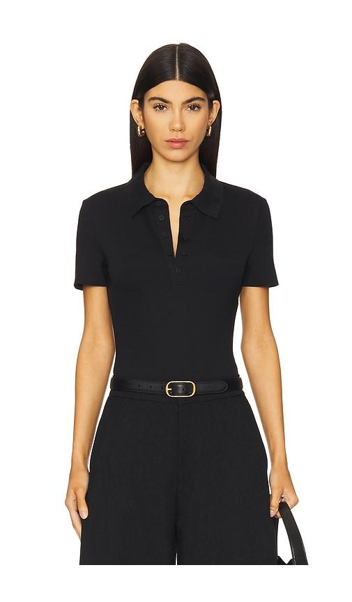 commando neoprene polo bodysuit in black. - size xl (also in xs)