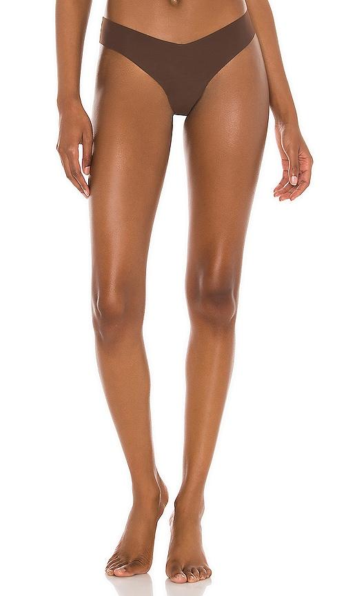 commando thong in chocolate. - size l/xl (also in s/m)
