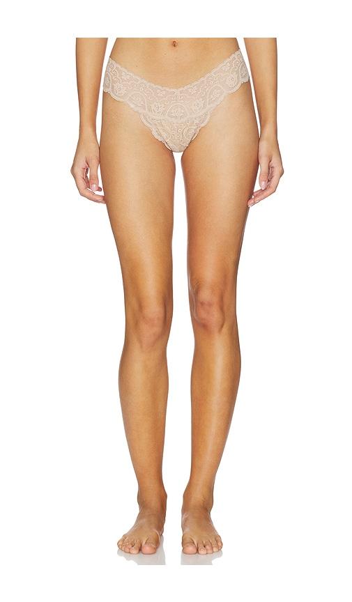 commando tulip tanga panty in beige.