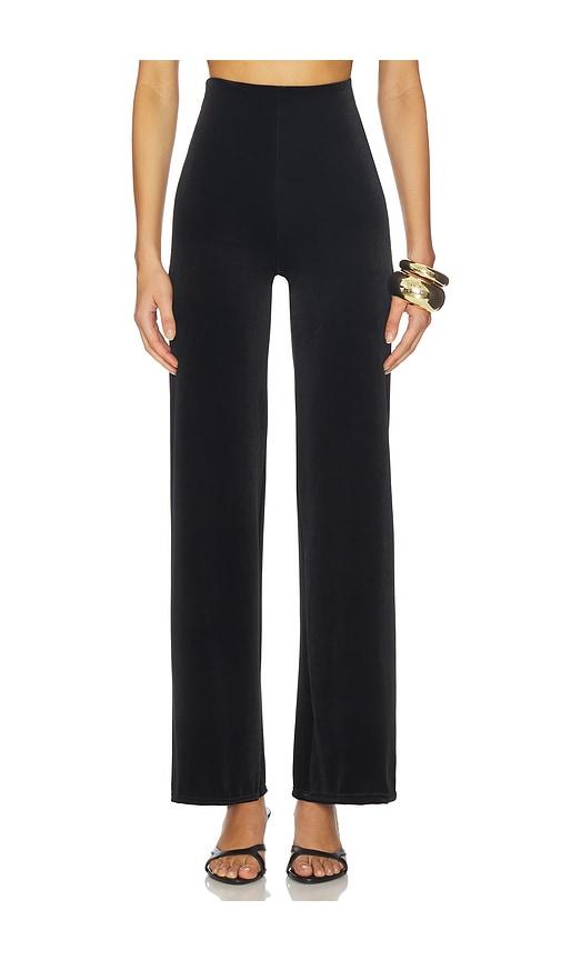 commando velvet wide leg pant in black. - size l (also in m, s, xl, xs)