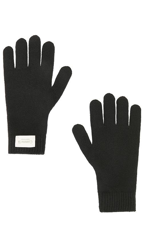 comme si cashmere short gloves in black.