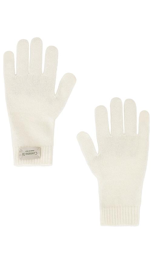 comme si cashmere short gloves in cream.