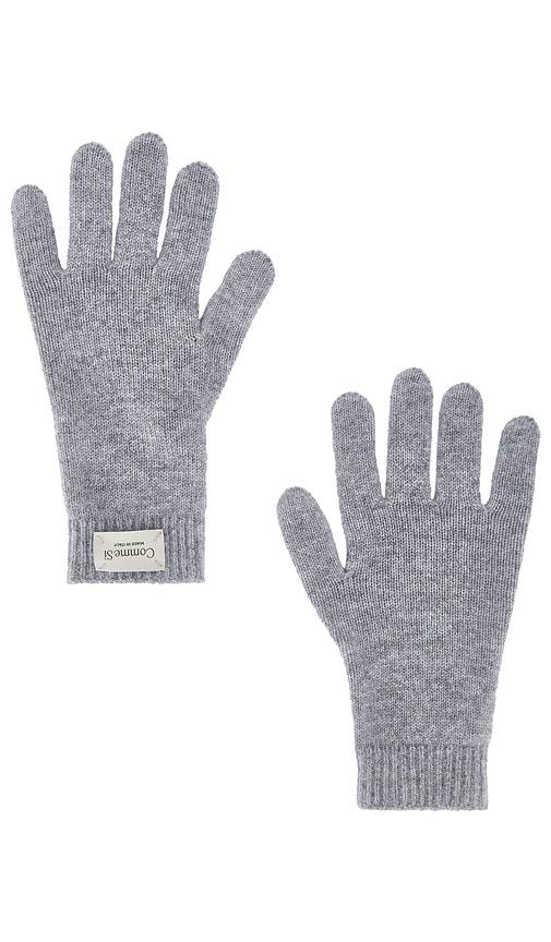 comme si cashmere short gloves in grey.