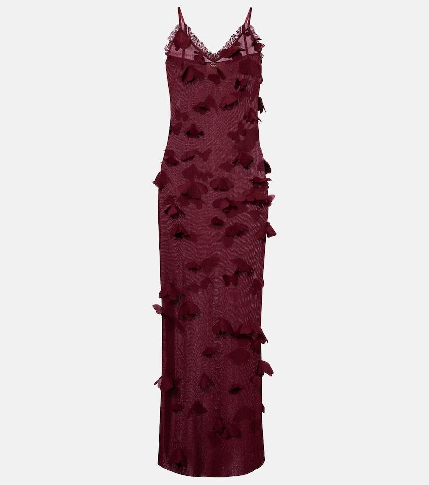 coperni butterflies techno embroidered midi dress