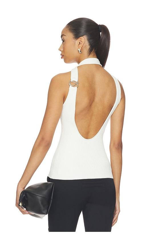 coperni c logo knit top in white. - size m (also in xs)