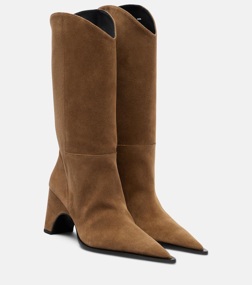 coperni cowboy suede knee-high boots