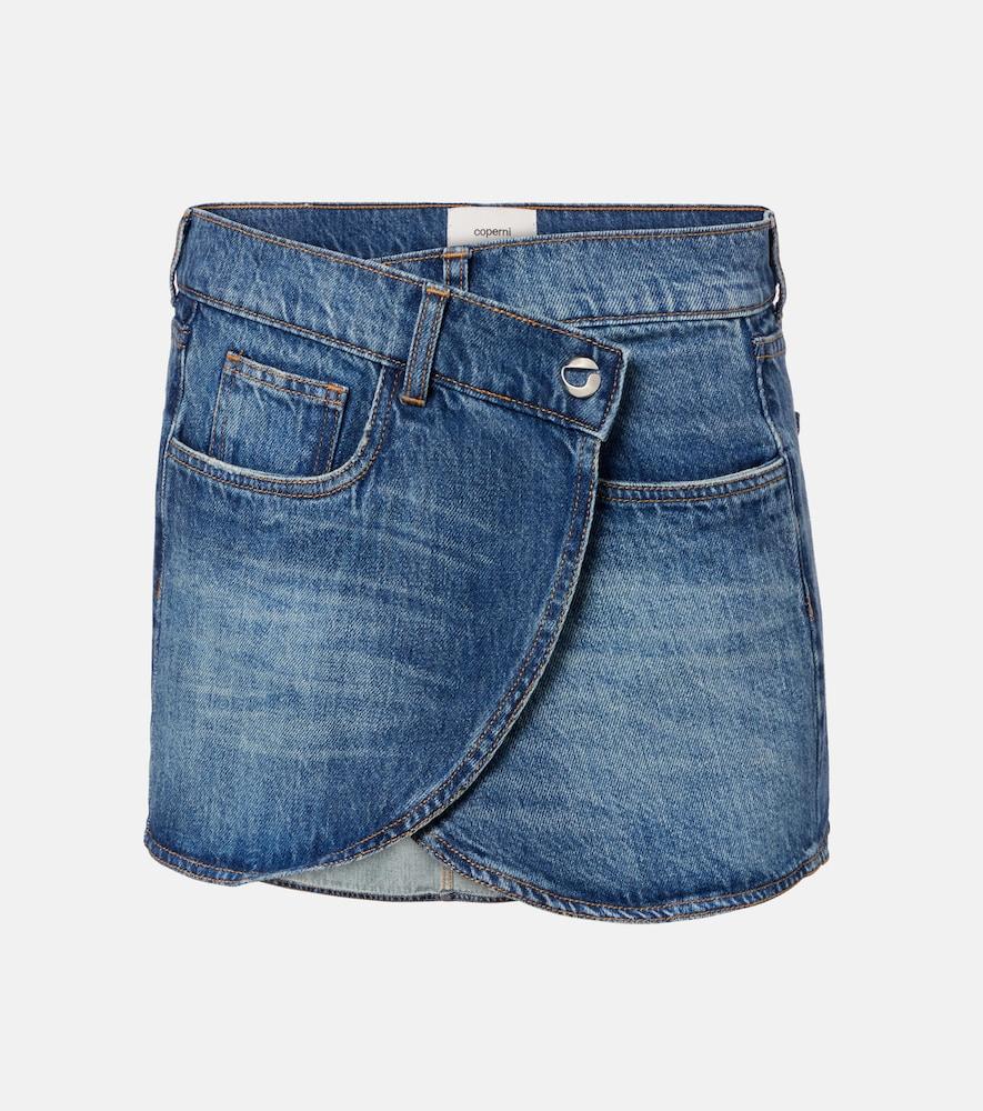 coperni denim wrap skirt