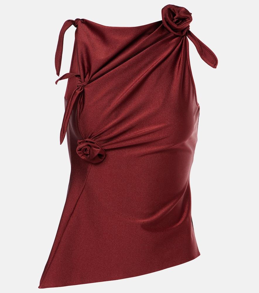 coperni floral-appliqué asymmetric top