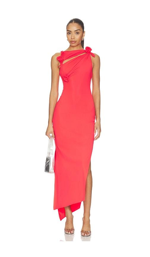 coperni flower gown in red. - size l (also in m, s)