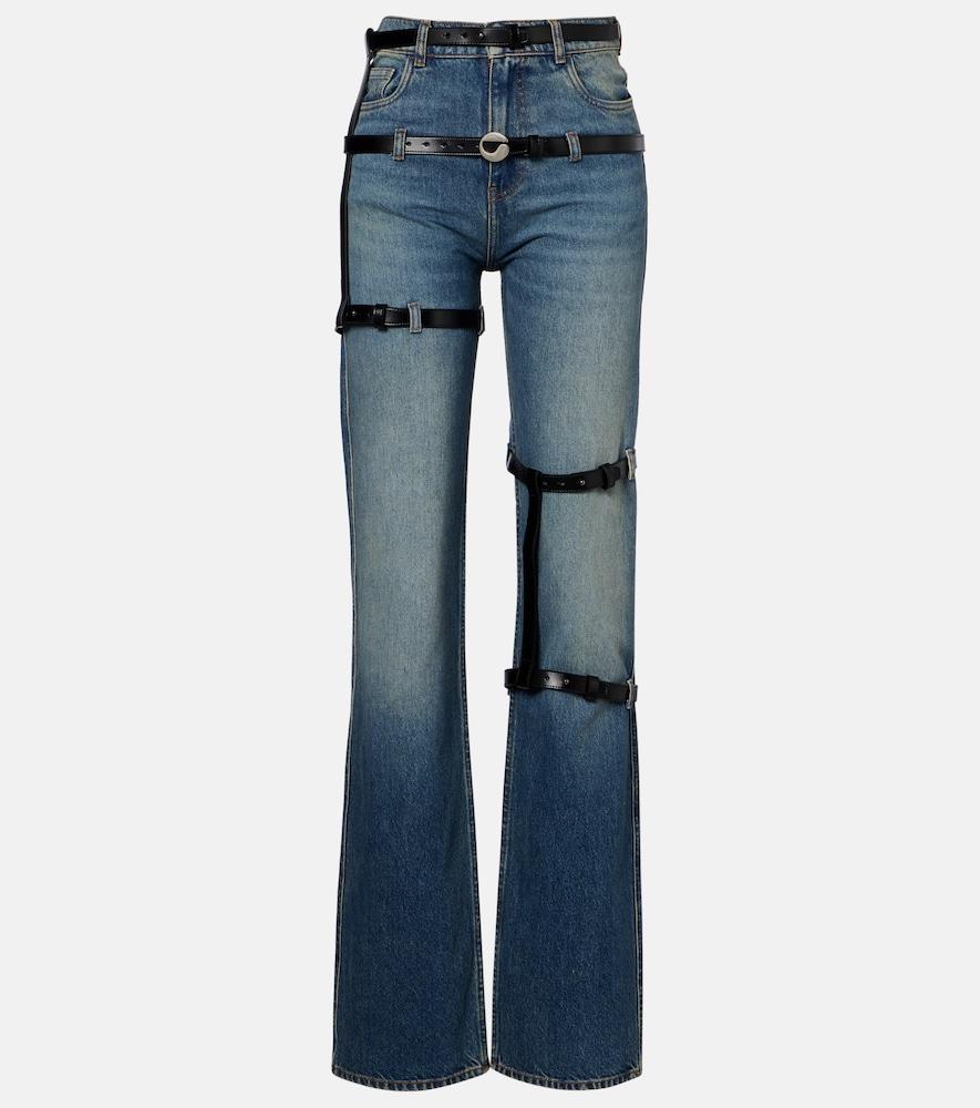 coperni leather-trimmed straight jeans