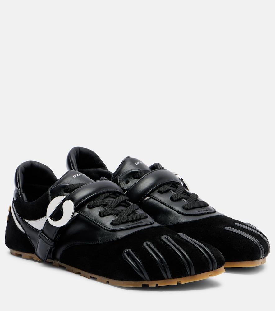 coperni leather-trimmed suede sneakers