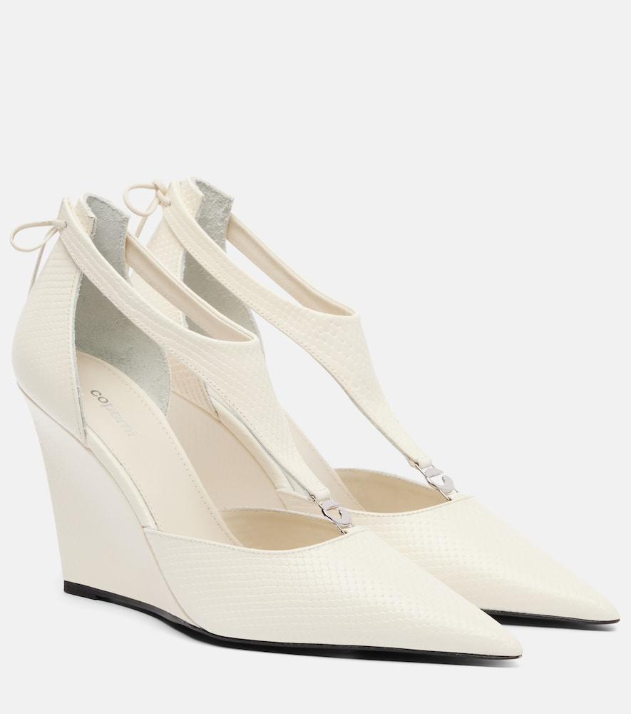 coperni leather wedge pumps