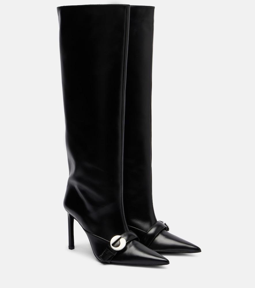 coperni logo leather knee-high boots
