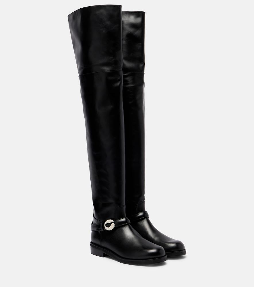 coperni logo leather over-the-knee boots