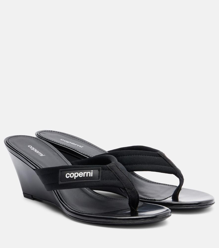 coperni logo wedge thong sandals