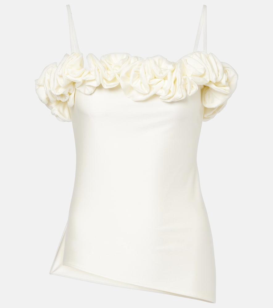 coperni ruffled off-shoulder top