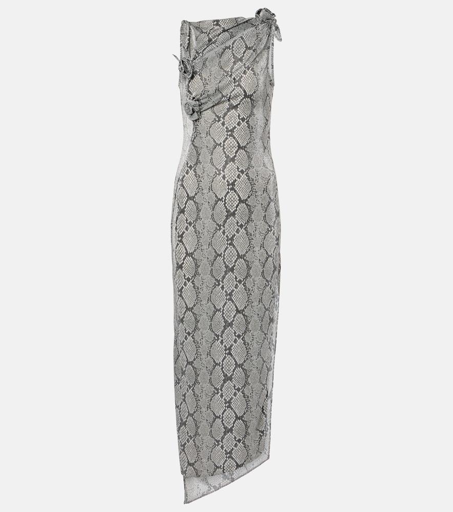 coperni snake-effect asymmetric maxi dress