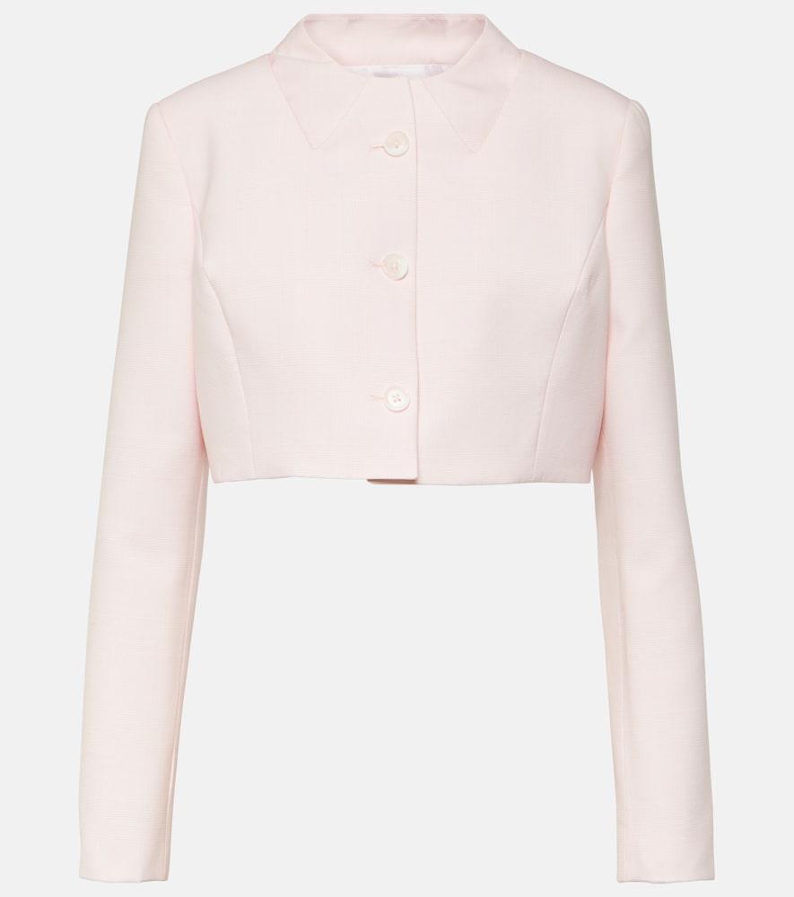 coperni trompe l'oeil cropped virgin wool jacket