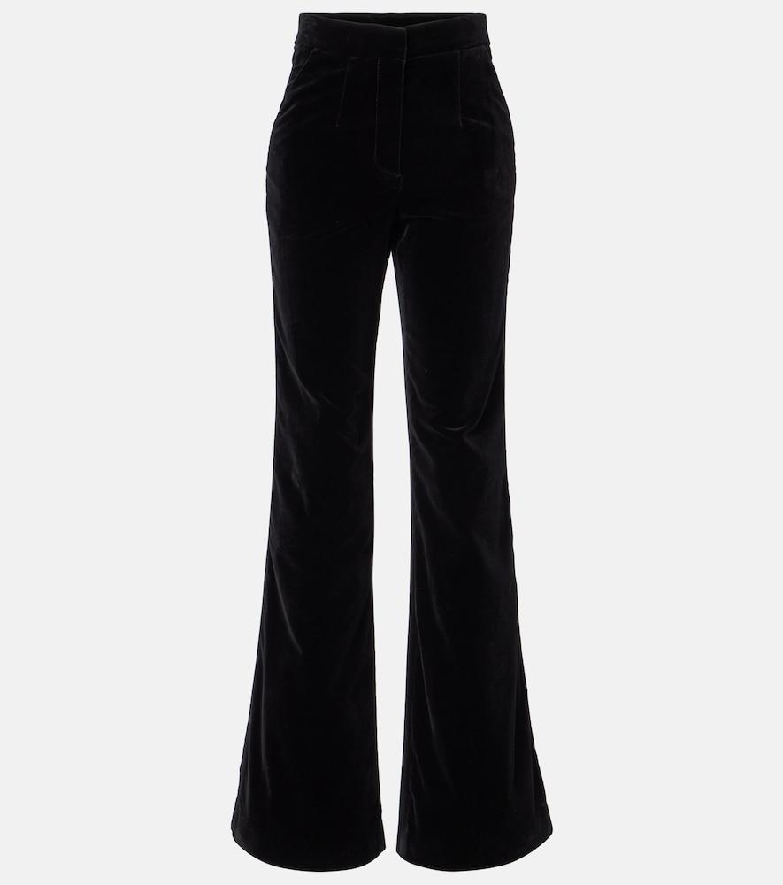 costarellos cotton velvet wide-leg pants
