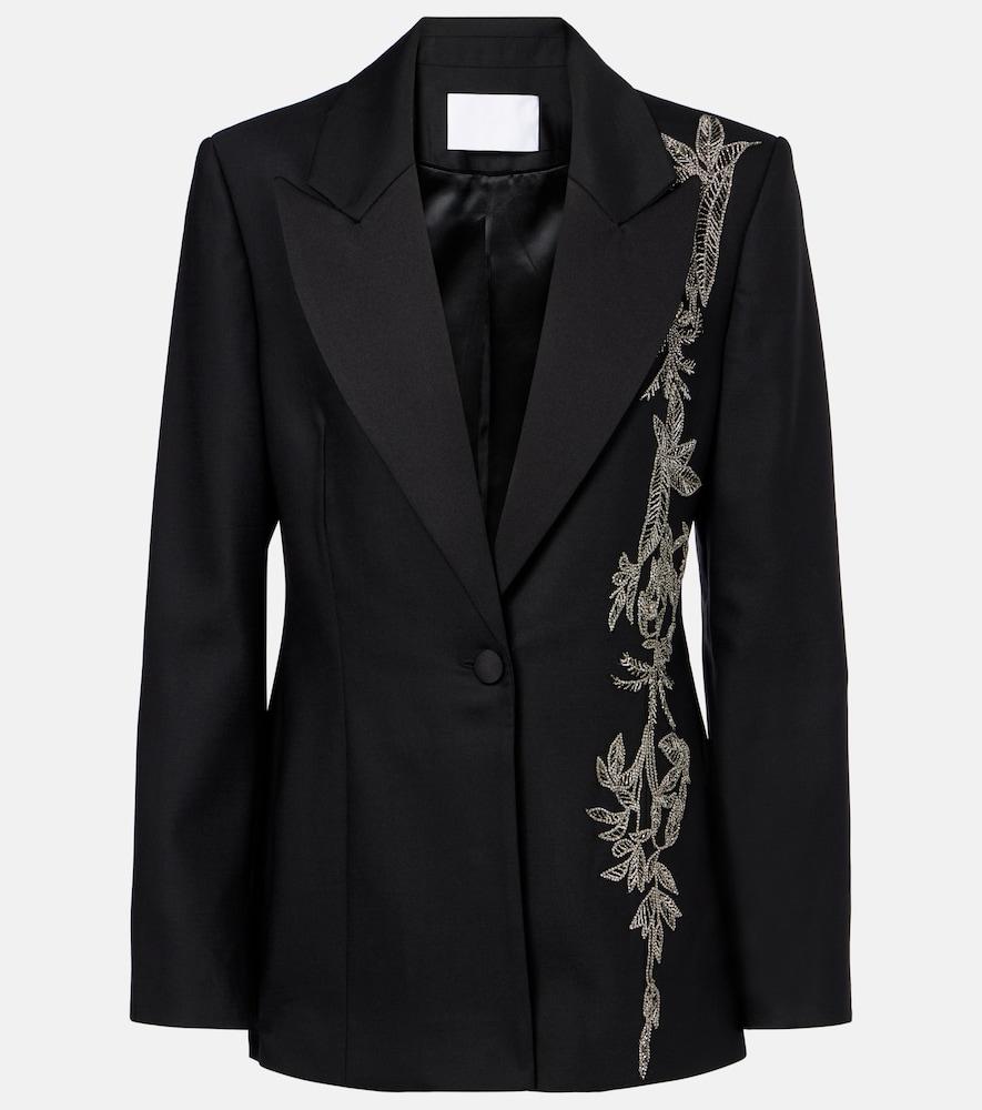 costarellos lesia embellished wool-blend blazer