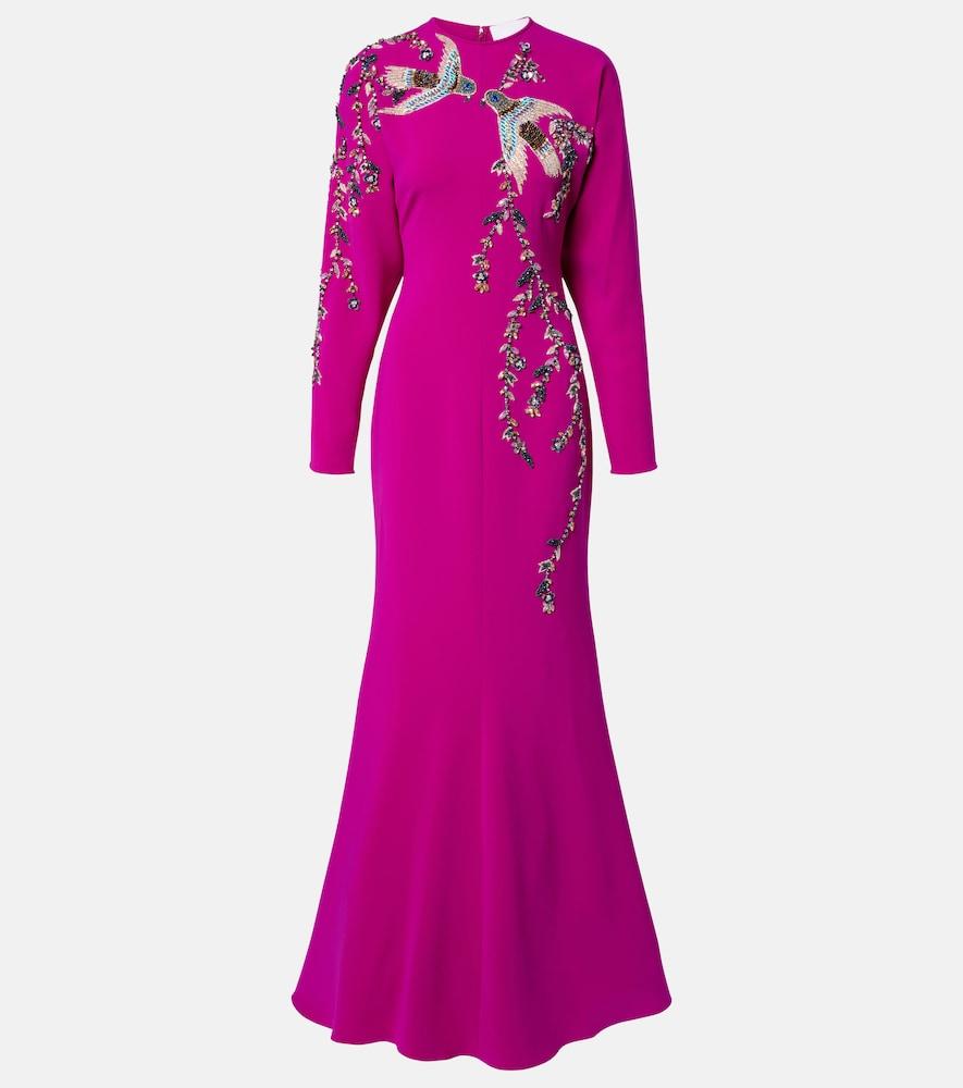 costarellos marla crystal-embellished crêpe gown