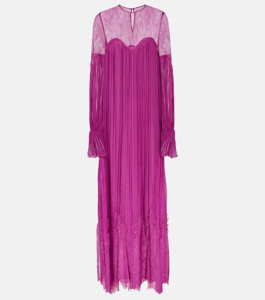 costarellos renia silk-blend lace gown