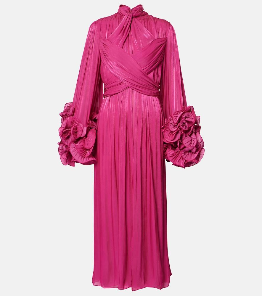 costarellos ruffled midi dress