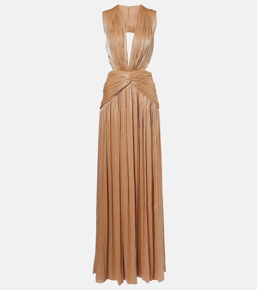 costarellos silla cutout gathered gown