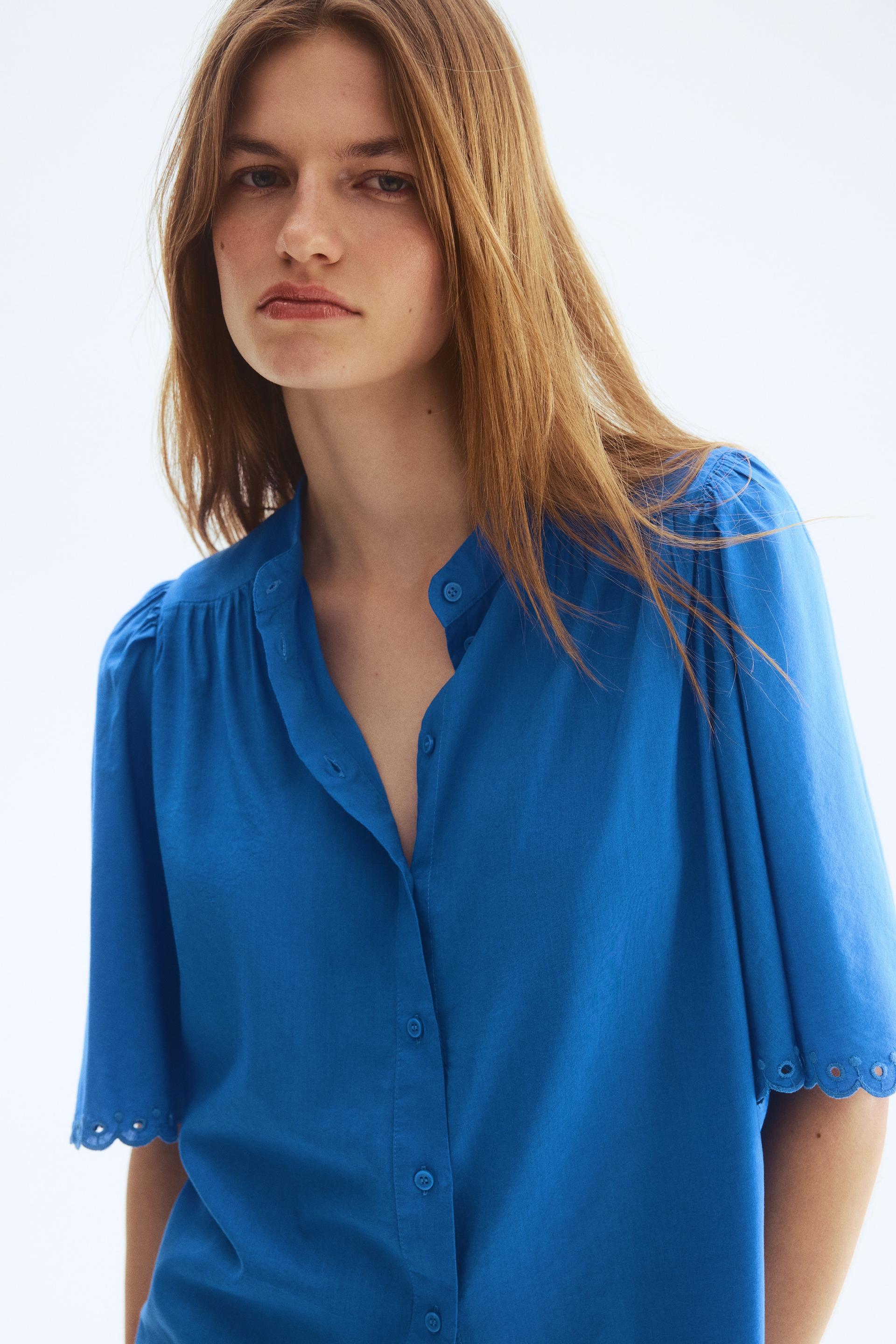 cotton-blend blouse