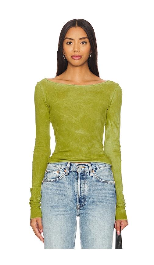 cotton citizen marbella boat neck shirt in green. - size m (also in s, xs)