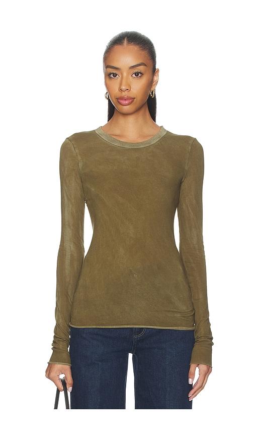cotton citizen marbella long sleeve in green. - size m (also in s)