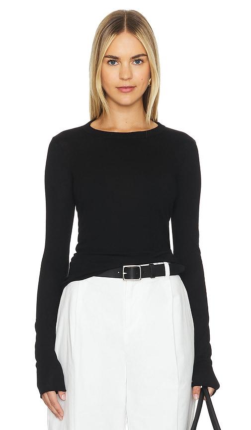 cotton citizen the marbella long sleeve in black. - size l (also in m, xs)