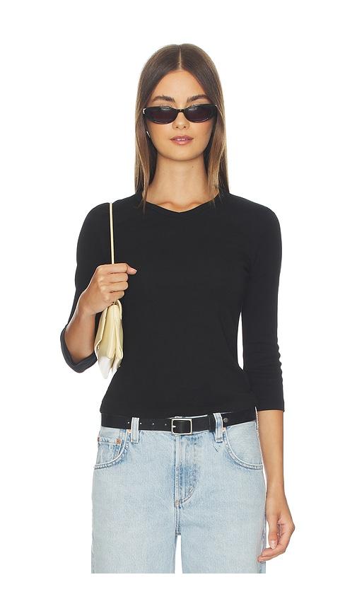 cotton citizen the seoul v-neck shirt in black. - size m (also in xs)