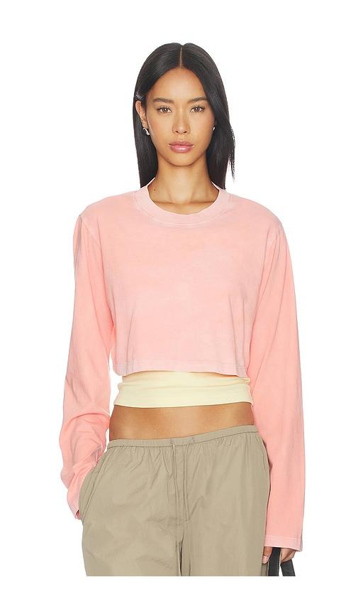 cotton citizen the tokyo crop shirt in pink. - size l (also in xs, s, m)